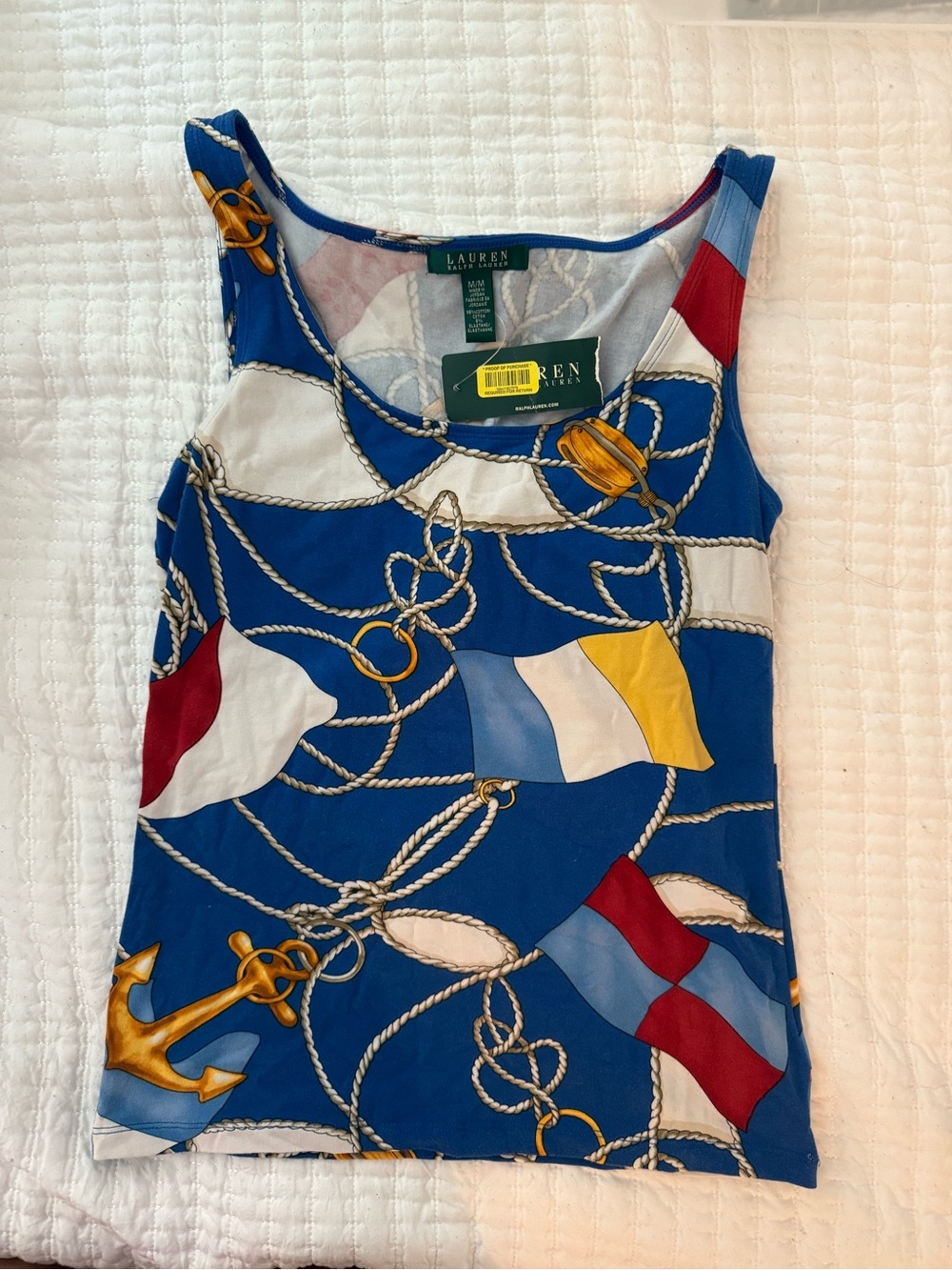Vintage 1990's Nautical Ralph Lauren Tank top size Medium
